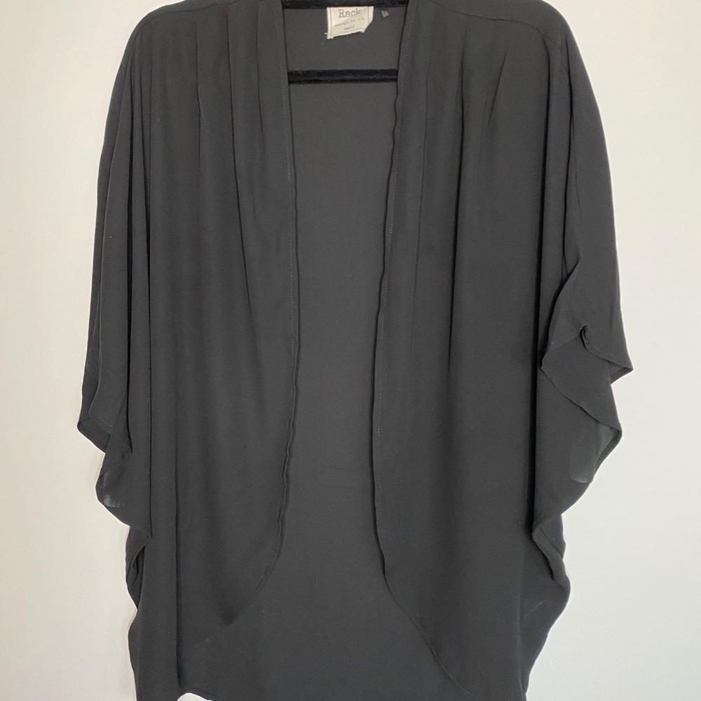 Black oversized flowy cardigan kimono sleeve